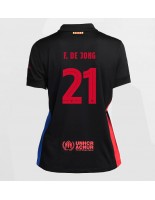 Barcelona Frenkie de Jong #21 Venkovní Dres pro Dámské 2024-25 Krátký Rukáv